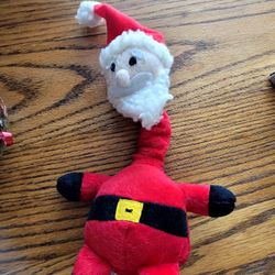 Adorable Christmas Santa Squeaky Dog Toy 