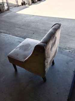 Upholstered Accent Chair with Wood Legs