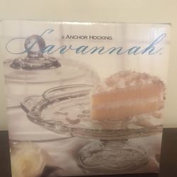 Anchor Hocking Savannah Glassware Cake Plate