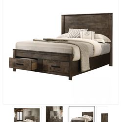 Queen Sized Bed with matress and 2 night Stands