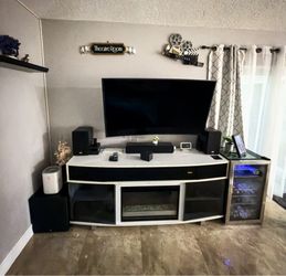 El Dorado TV stand with electric fireplace and speaker bar