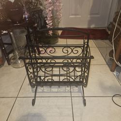 2 VINTAGE METAL MAGAZINE RACKS $10 EACH