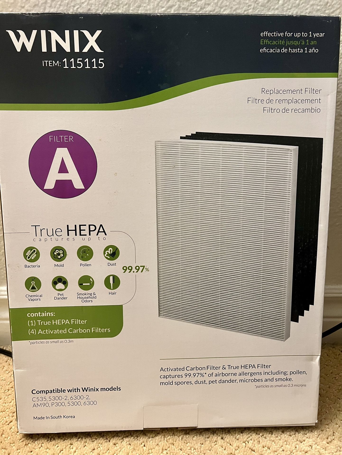 Air Purifier Replacement For Winix Filter Type A Item: 115115