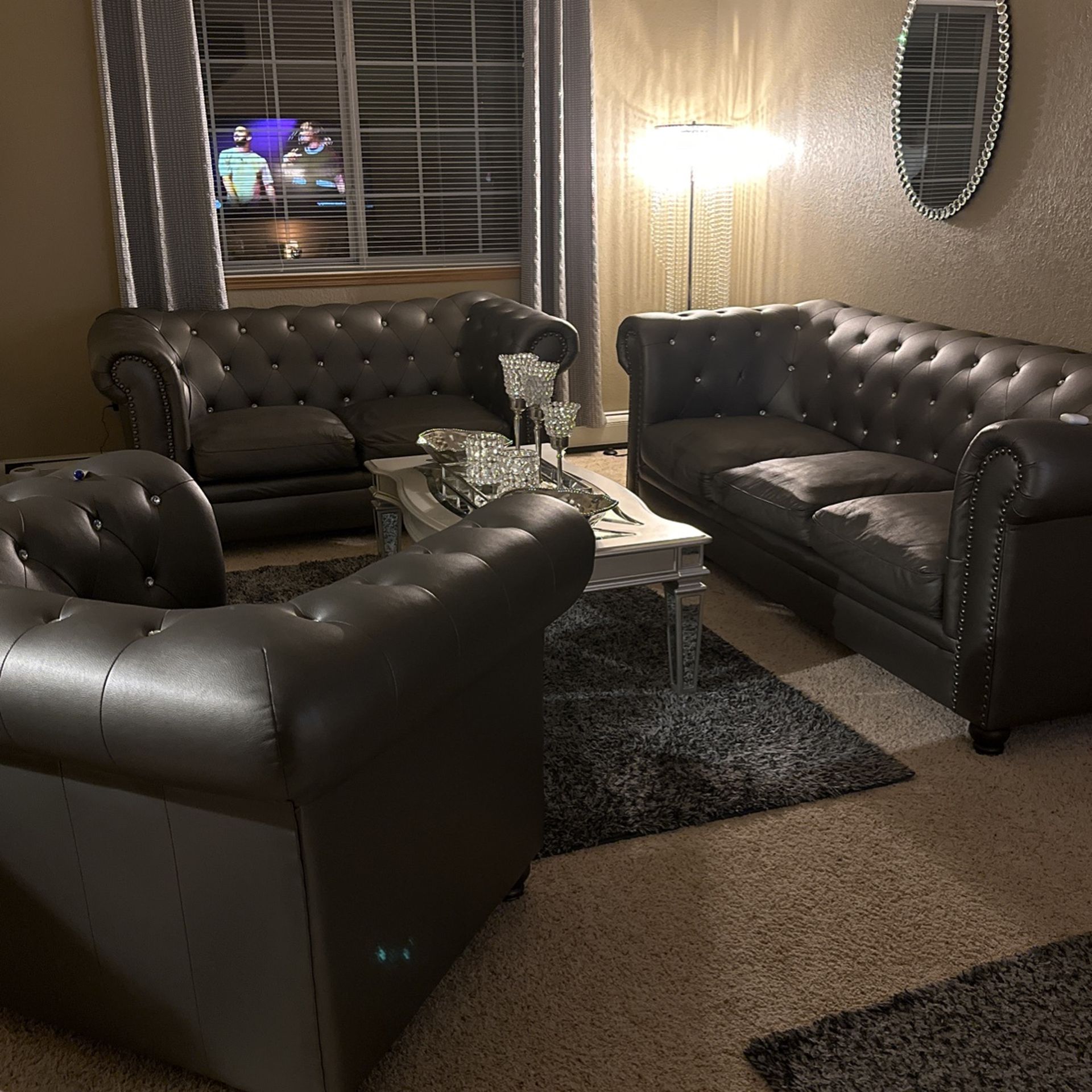 Sofa, loveseat, and chair