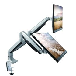 Universal Desk Mount for Dual Monitor - Fits Two 17 - 32" Monitors with Swivel & Clamp