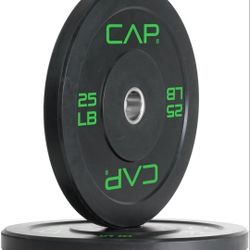 Brand New Cap 25lb Bumper Plate Pair