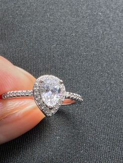 Pear-Shaped Moissanite Ring Size 7