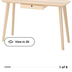 IKEA LISABO wooden computer desk  / console  in ash veneer, MINT conditionko