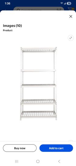 Pachira 36"W x 18"D x 72"H 5-Shelf Steel Shelving, White
