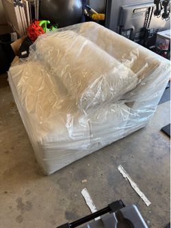 Amallo Ivory armless chair section of couch