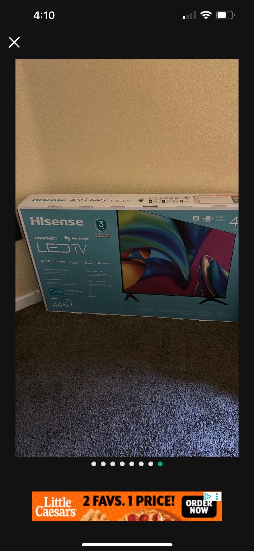 HISENSE ANDROID TV 43” A45 Series VOICE REMOTE,WIFI BUILT IN MEMBER BONIS