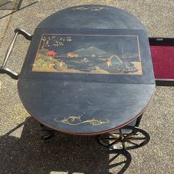 Asian Table With Foldable Side