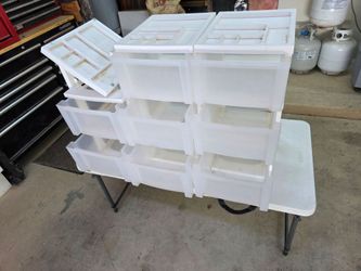 IRIS USA 3-Drawer Storage Cart, White/Clear