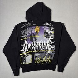 Civil Regime Horsemen Hoodie Black Size L NWT + Bag & Sticker Gothic Streetwear