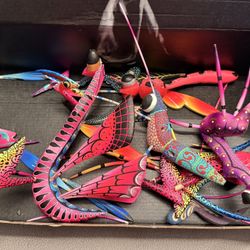 Set of 4 Hand-Painted Alebrije Insects (TLC Bundle) Mexican Folk Art