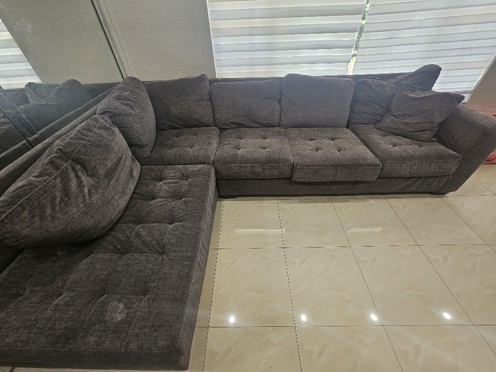 Dark Grey L Shape Sectional