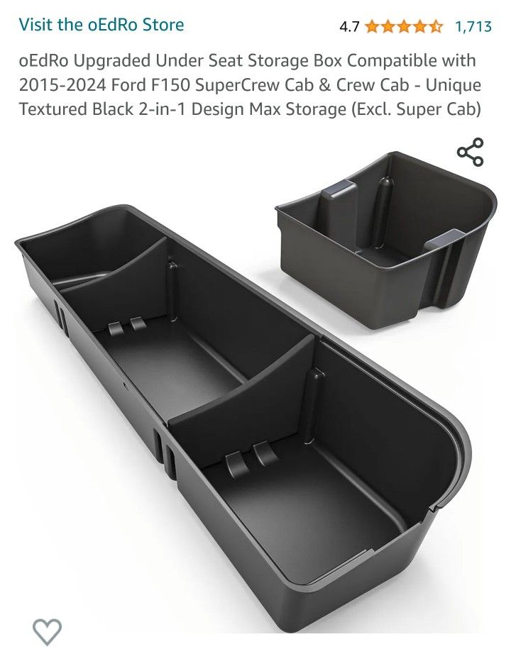 oEdRo Upgraded Under Seat Storage Box Compatible with 20152024 Ford F150 SuperCrew Cab & Crew