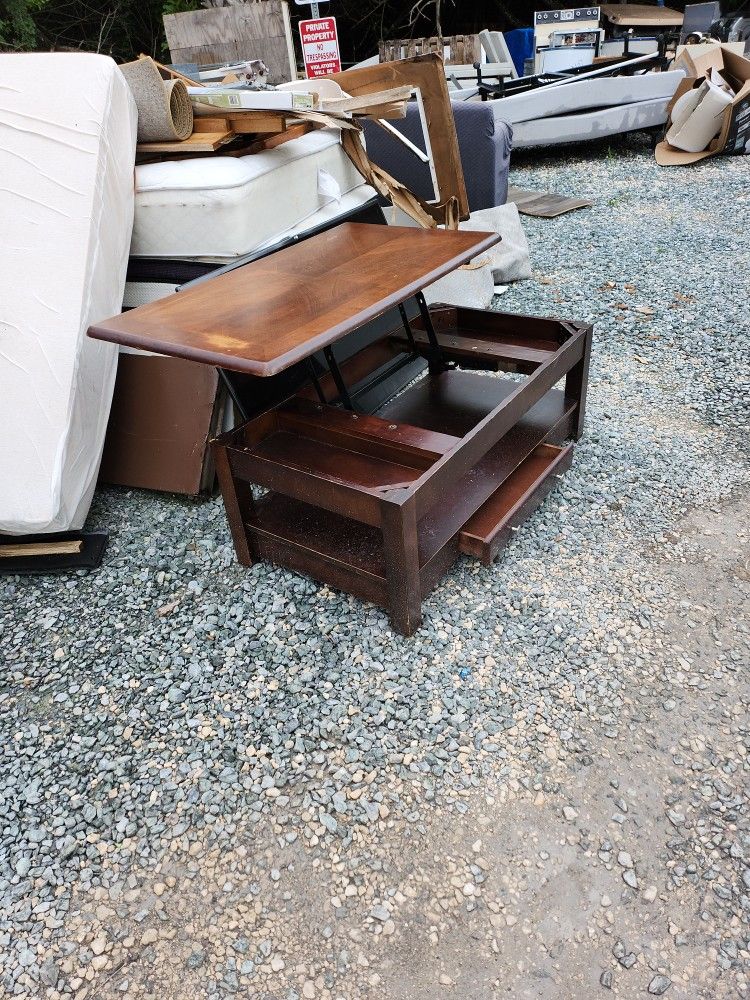 Used Wood Coffee Table Expandable Storage
