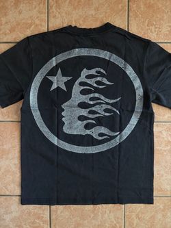 Black Graphic T-Shirt with Flame Circle Logo