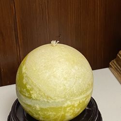 Marble Lemon Pattern unscented Big Ball candle 7” 
