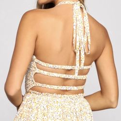 Windsor: Flowy Floral Woven Halter Dress