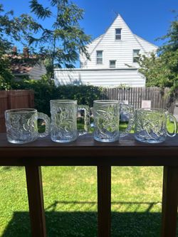 Vintage 1995 McDonald's Batman Forever Glass Mugs Batman, Robin, Riddler, & Two-Face Set of 4