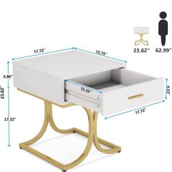 All New Nightstand Bedside Table End With Drawers 
