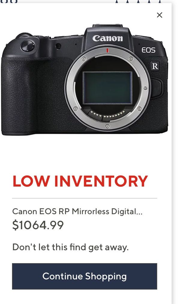 Canon EOS RP Mirrorless Digital Camera Body