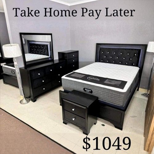 Jet Black, Sparkling, Seductive: Micah Bedroom Set