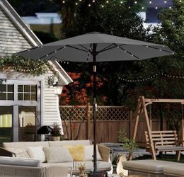 umbrella for sale 10FT Solar Umbrella 32 LED Lighted Patio Umbrella Table Market Umbrella NO BASE