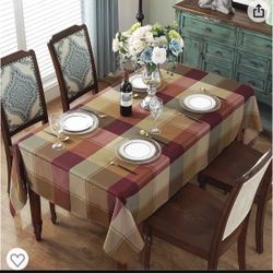SASTYBALE Rectangle Tablecloth Checkered Style Polyester Table Cloth Spillproof Wrinkle Resistant Heavy Weight Table Cover for Kitchen Dinning Tableto