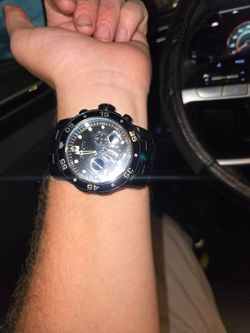 Black Invicta Chronograph Diver-Style Watch