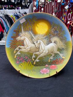 Vintage Unicorn Collector Plates