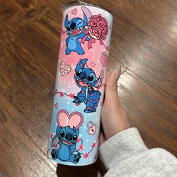 Custom 20oz Valentine Stitch Stainless Steel Skinny Tumbler