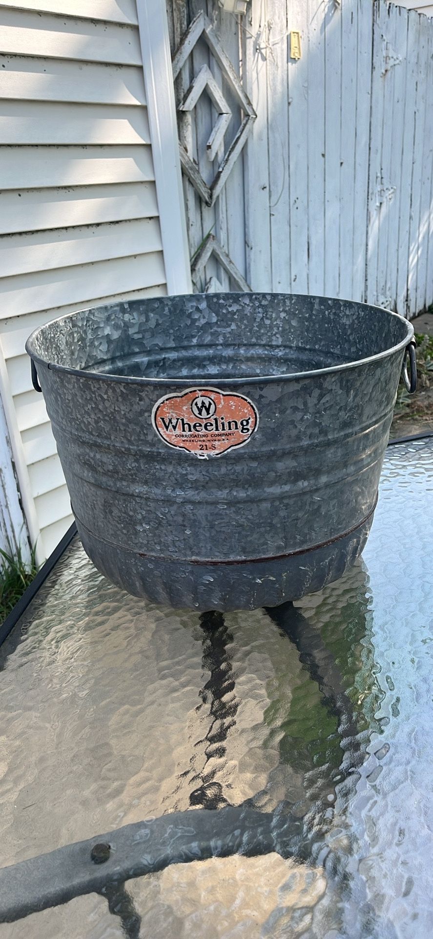 WHEELING 21-S Galvanized Metal Wash Tub