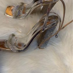Women’s Rhinestone Silver Heels 