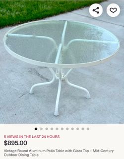 Glass-top Metal Patio Table