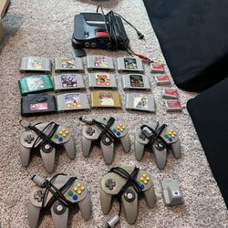 Nintendo 64 N64 With Games Controllers