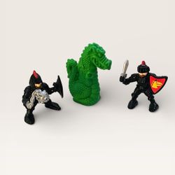 VINTAGE 90’s FISHER PRICE GREAT ADVENTURES CASTLE KNIGHT & DRAGON FIG 