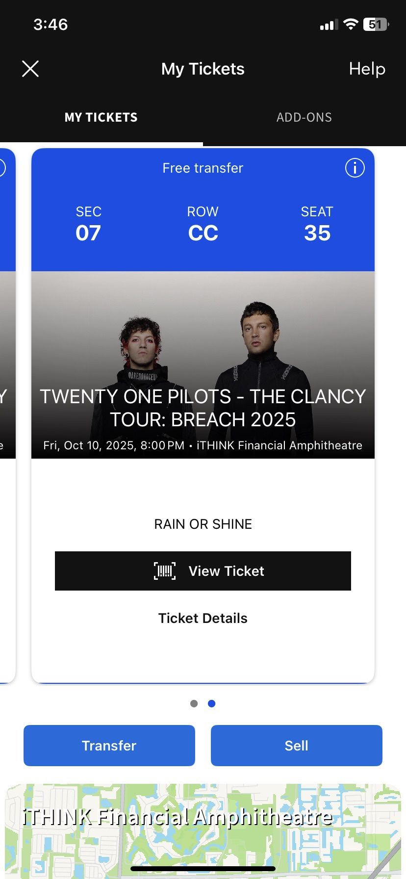 Twenty One Pilots Breach Tour Ticket