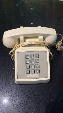 Vintage western electric beige push button phone