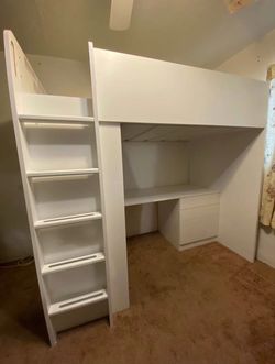 IKEA SMÅSTAD Loft bed frame, desk and storage, white, Twin