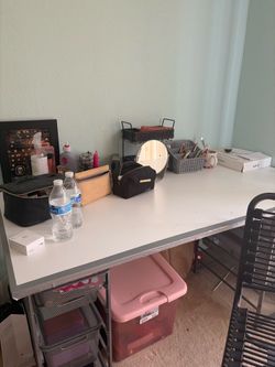 Desk ,,Chair , 1 yr old Mattress and bed frame