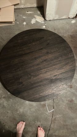 Round Dark Wood Tabletop