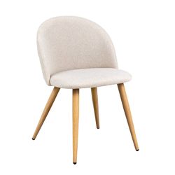 Homy Casa Zomba Set of 4 Fleece Dining Chair Light Beige Oak Leg