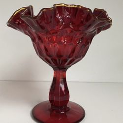 Vintage Fenton Ruby Red Glass Dish