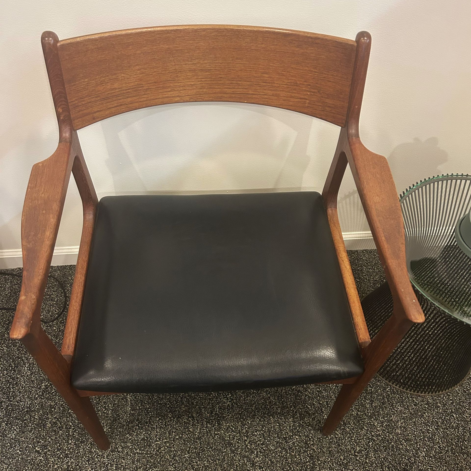 Funder-Schmidt & Madsen Danish Armchair — Teak + Leather — Mid Century Modern