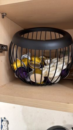 Black Wire Coffee Pod Holder Basket