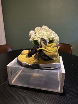 Air Jordan 4  Lightening Yellow Suede Sneakers