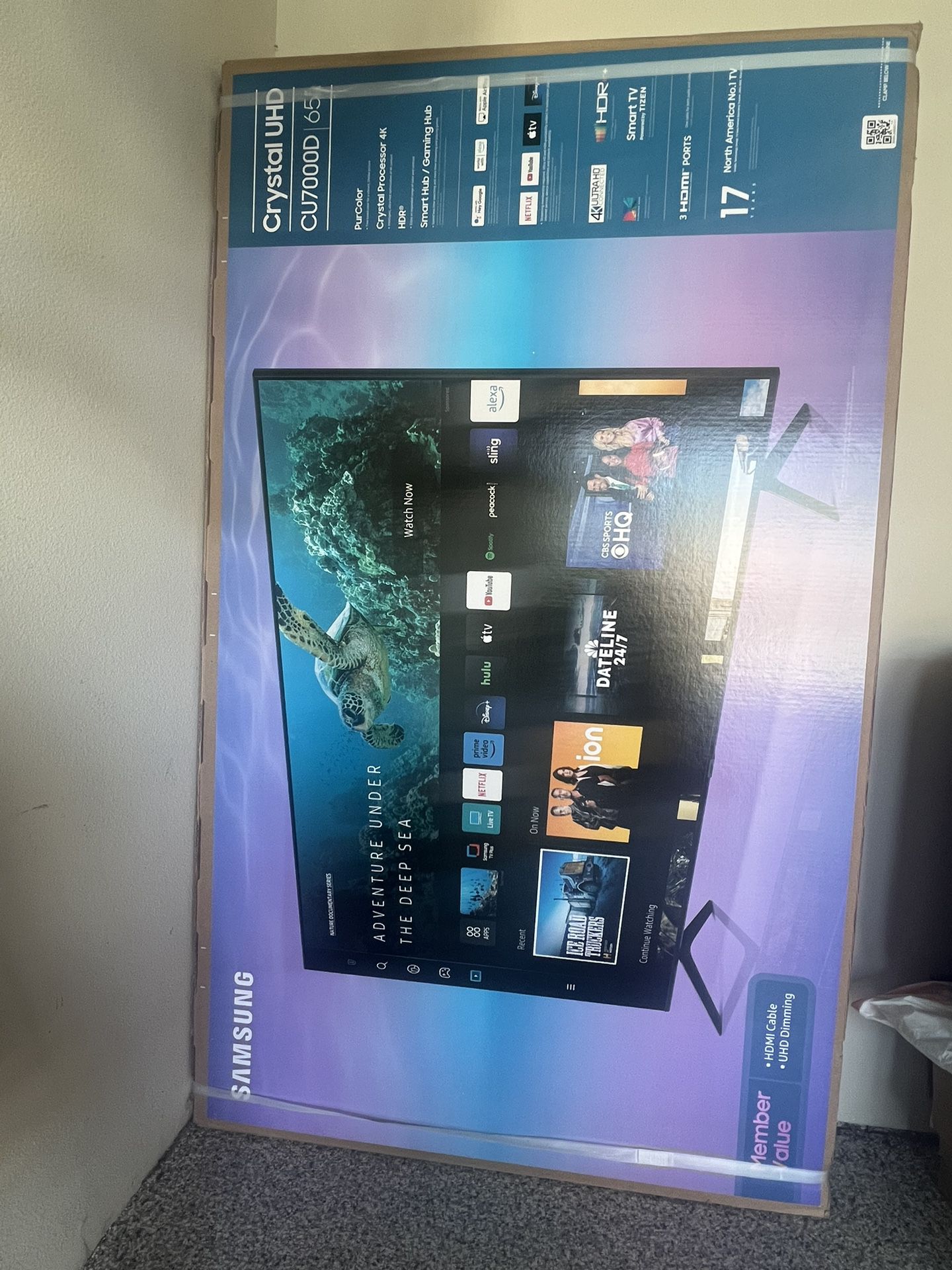 Samsung 65” CU7000D Smart TV 